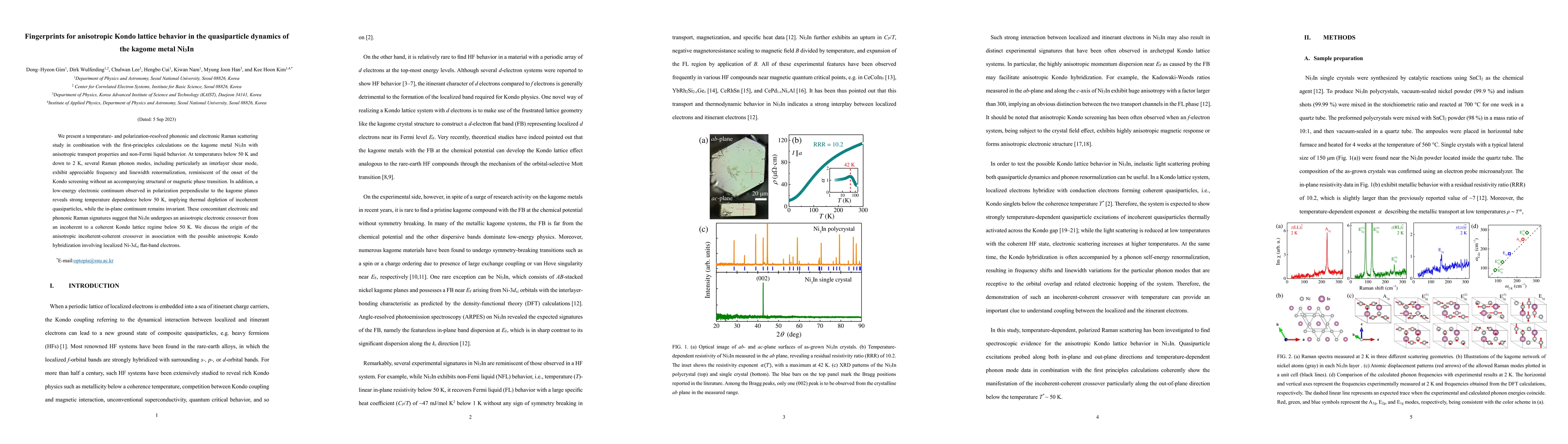 Thumbnail for Fingerprints for anisotropic Kondo lattice behavior in the quasiparticle
  dynamics of the kagome metal Ni$_3$In