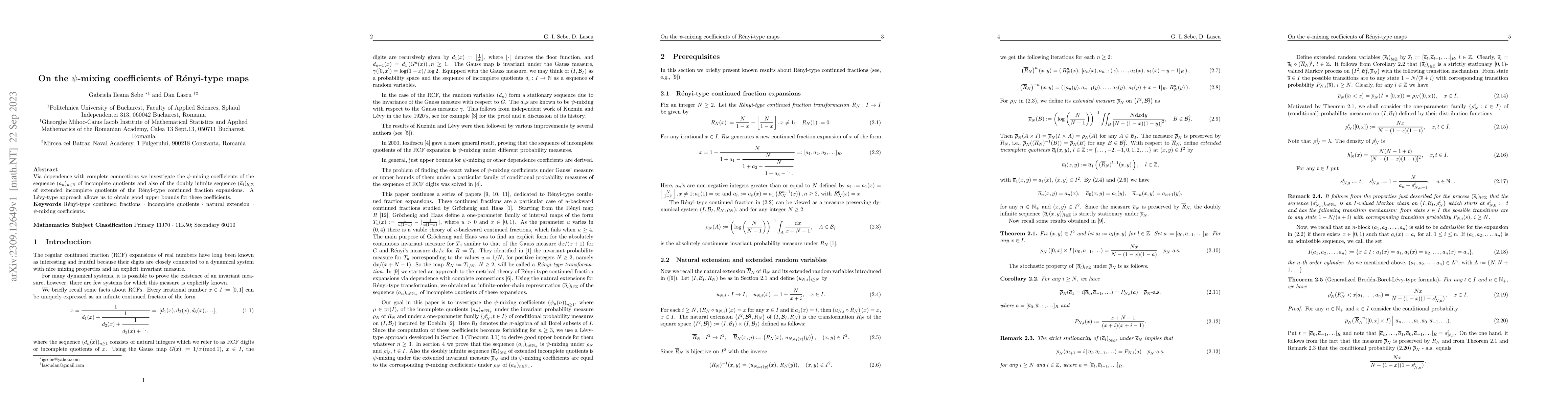Thumbnail for On the $\psi$-mixing coefficients of R\'enyi-type maps
