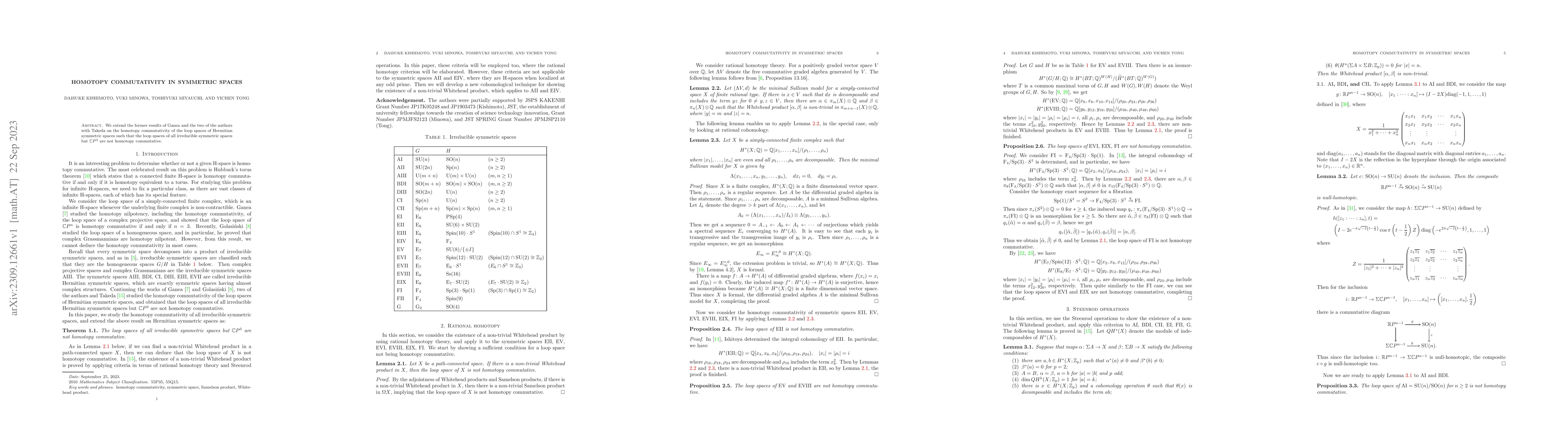 Thumbnail for Homotopy commutativity in symmetric spaces