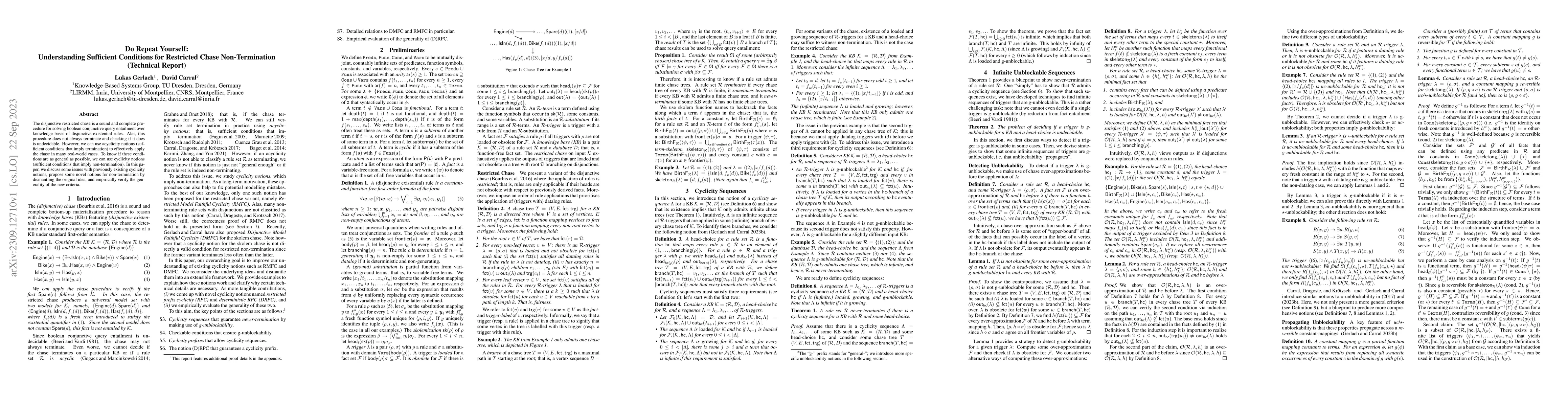 Thumbnail for Do Repeat Yourself: Understanding Sufficient Conditions for Restricted
  Chase Non-Termination