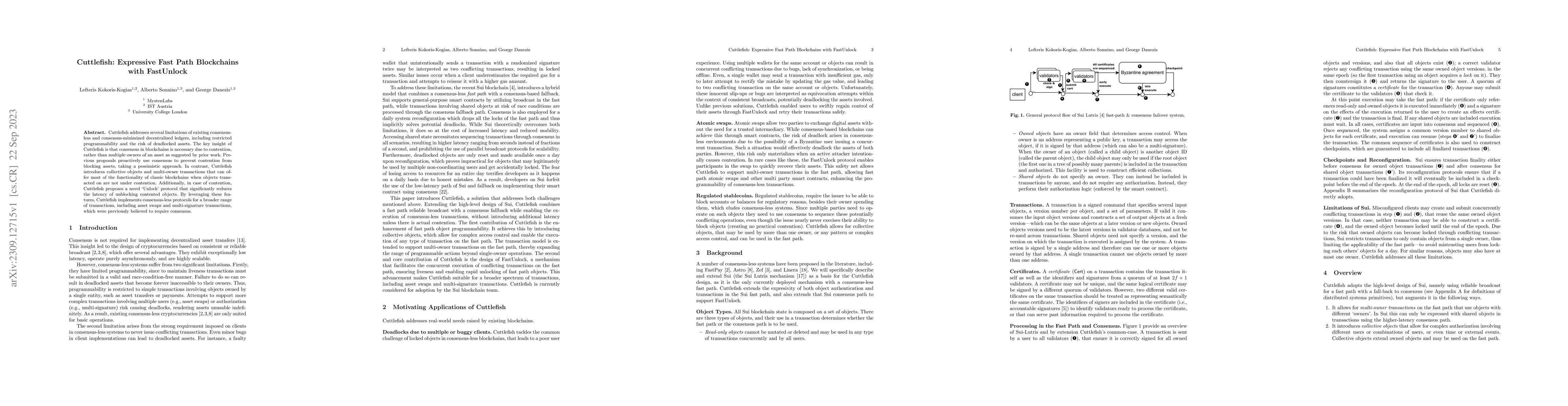 Thumbnail for Cuttlefish: Expressive Fast Path Blockchains with FastUnlock
