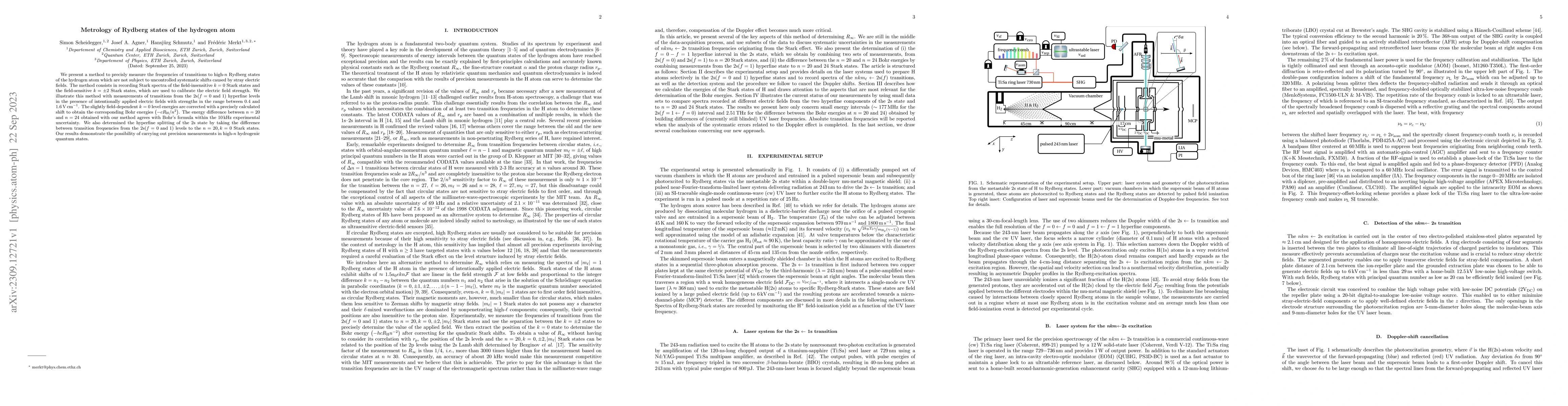 Thumbnail for Metrology of Rydberg states of the hydrogen atom