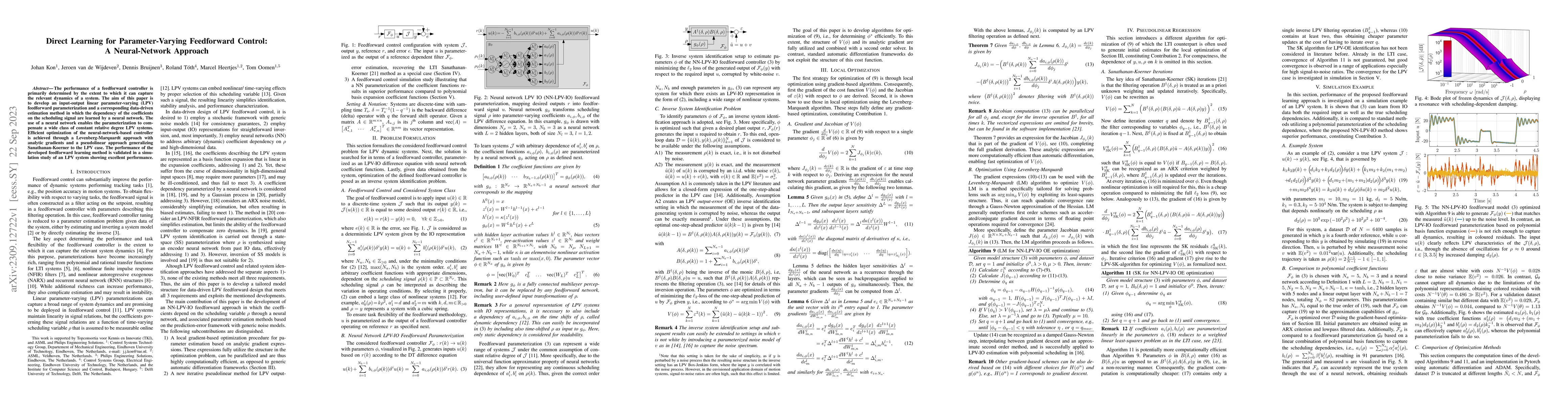 Thumbnail for Direct Learning for Parameter-Varying Feedforward Control: A
  Neural-Network Approach