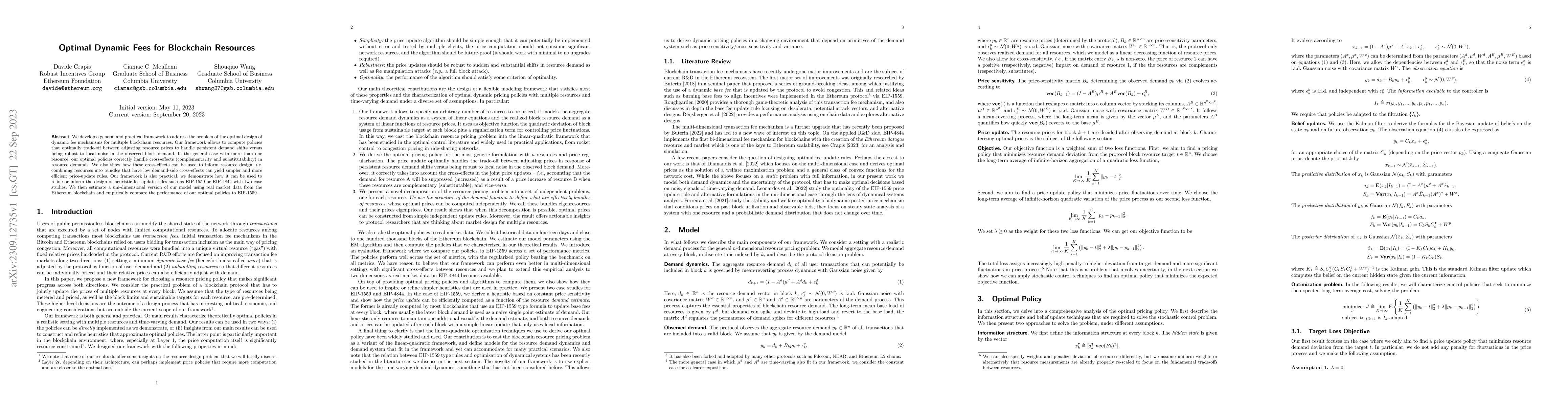 Thumbnail for Optimal Dynamic Fees for Blockchain Resources