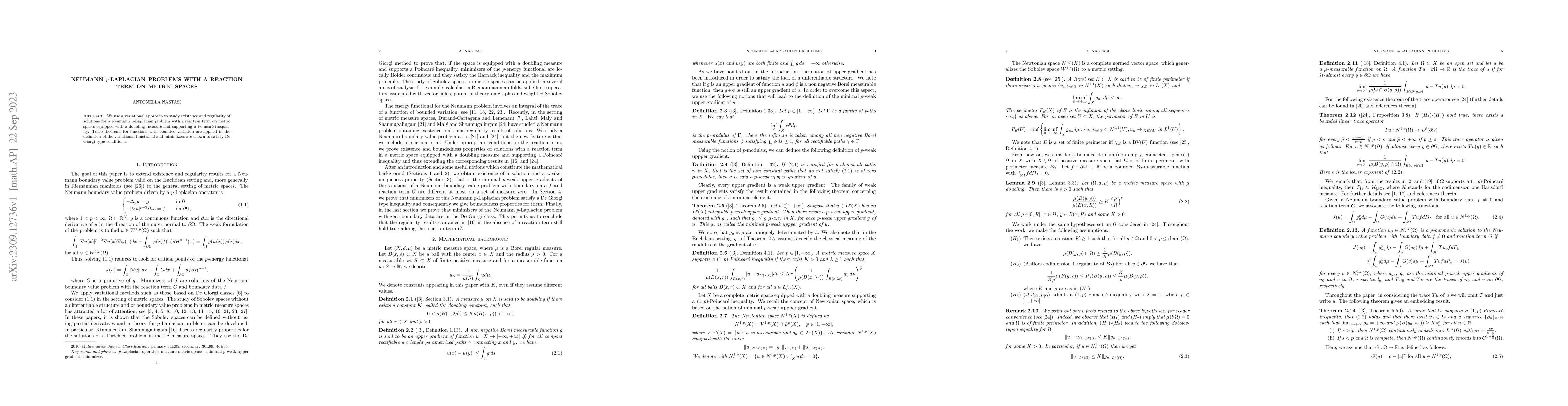 Thumbnail for Neumann $p$-Laplacian problems with a reaction term on metric spaces