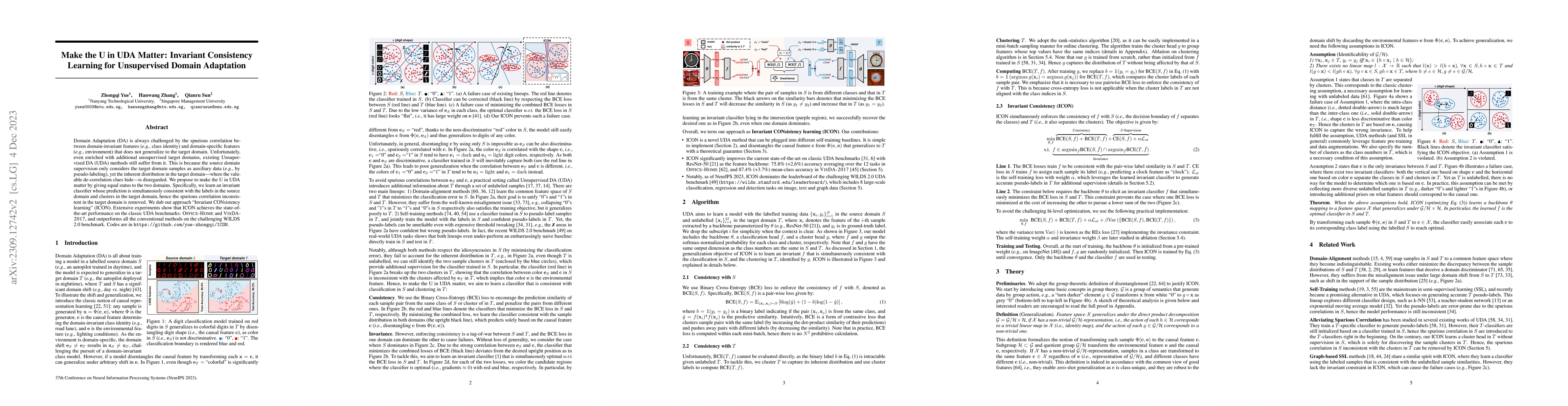 Thumbnail for Make the U in UDA Matter: Invariant Consistency Learning for
  Unsupervised Domain Adaptation