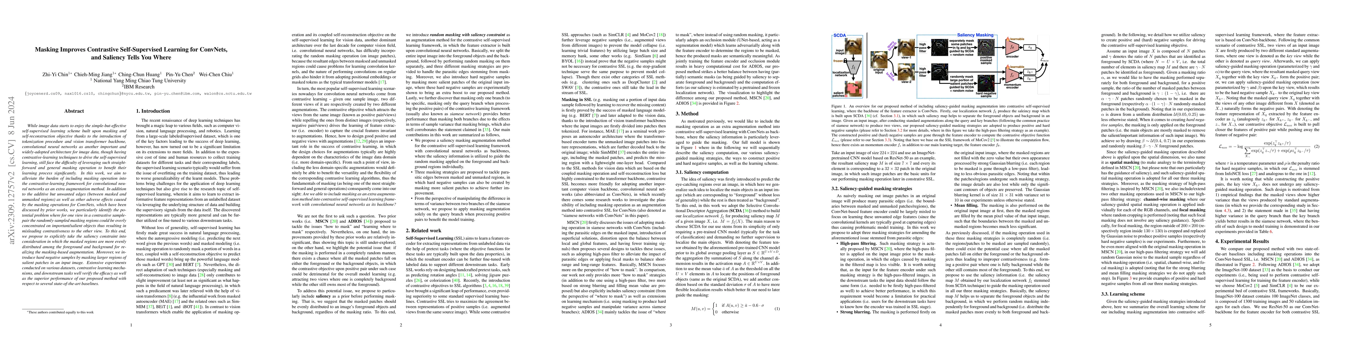 Thumbnail for Masking Improves Contrastive Self-Supervised Learning for ConvNets, and
  Saliency Tells You Where