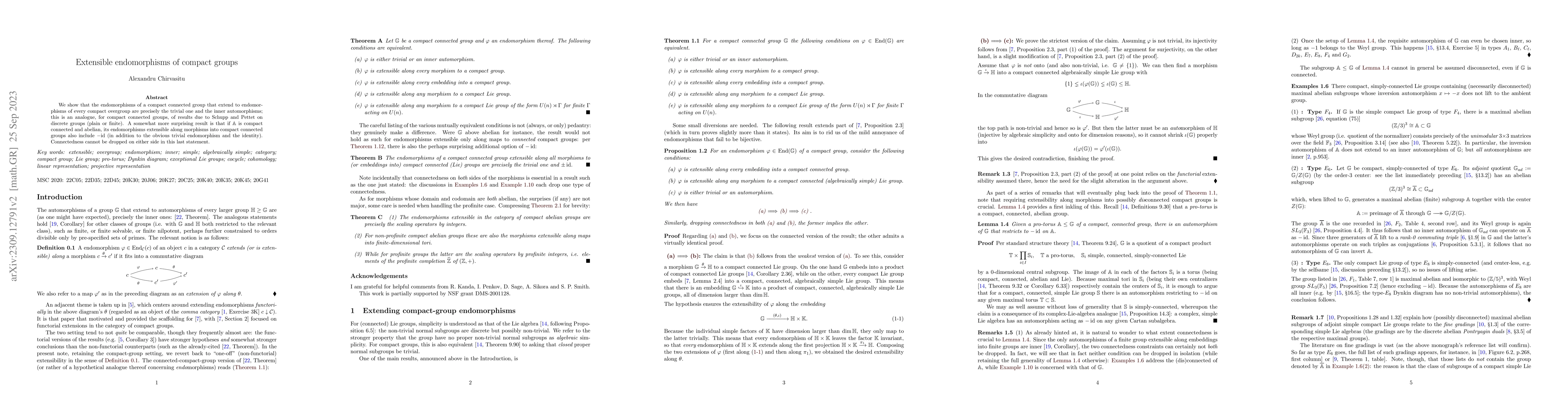 Thumbnail for Extensible endomorphisms of compact groups