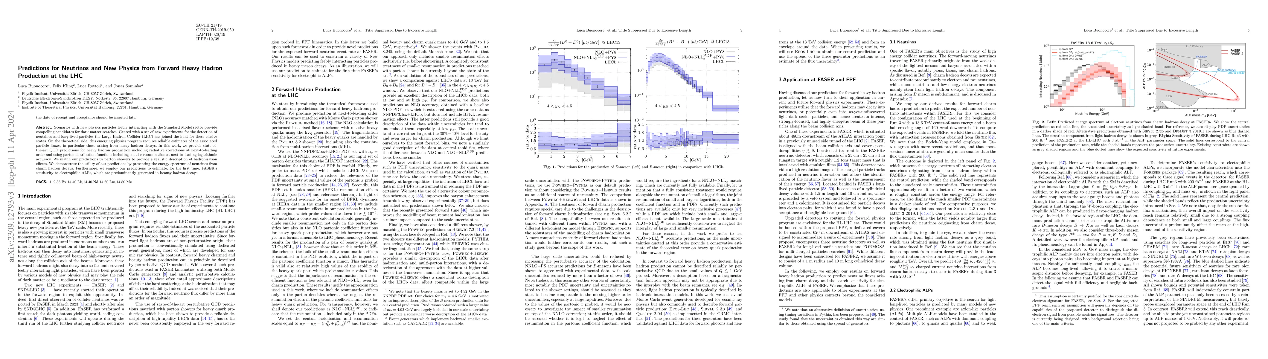 Thumbnail for Predictions for Neutrinos and New Physics from Forward Heavy Hadron
  Production at the LHC