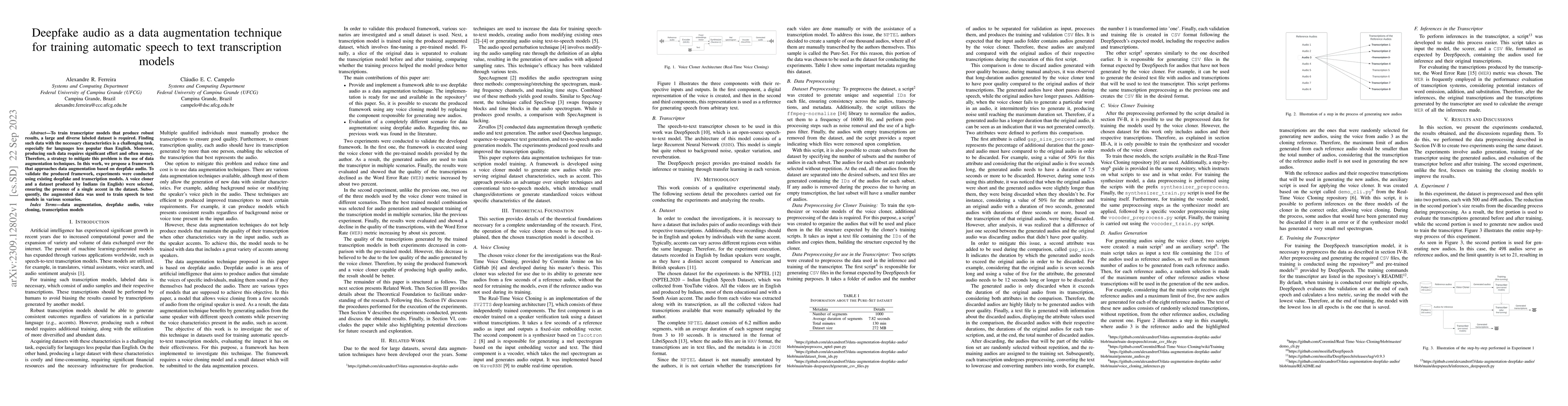 Thumbnail for Deepfake audio as a data augmentation technique for training automatic
  speech to text transcription models