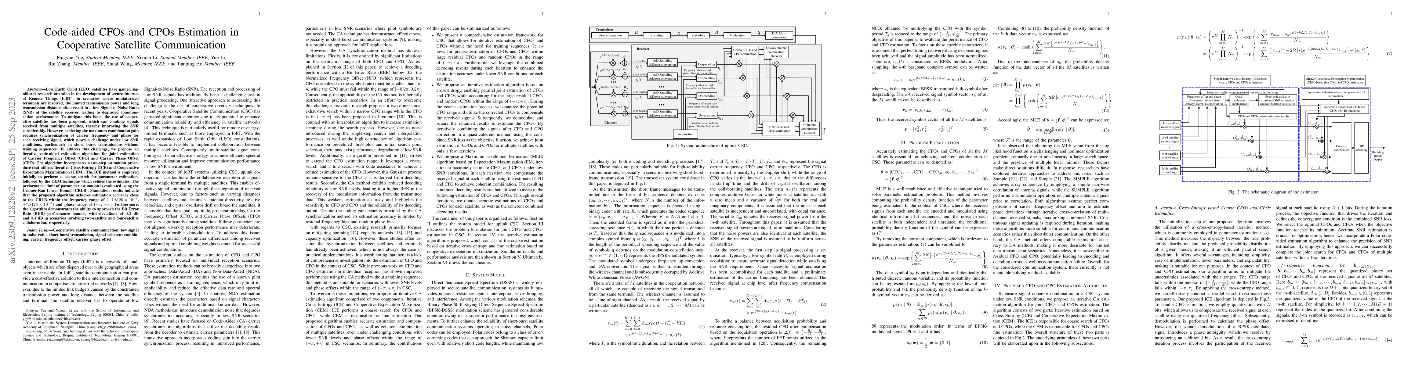 Thumbnail for Multiple Satellites Collaboration for Joint Code-aided CFOs and CPOs
  Estimation