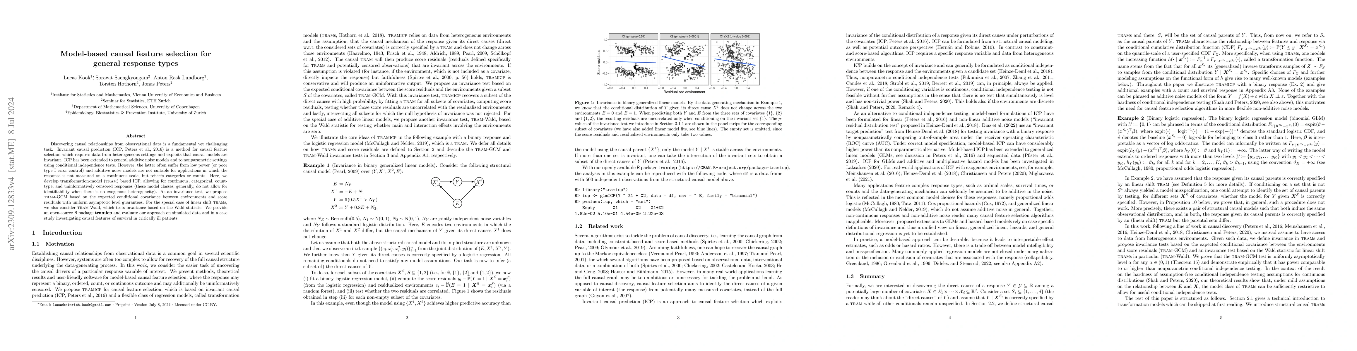 Thumbnail for Model-based causal feature selection for general response types