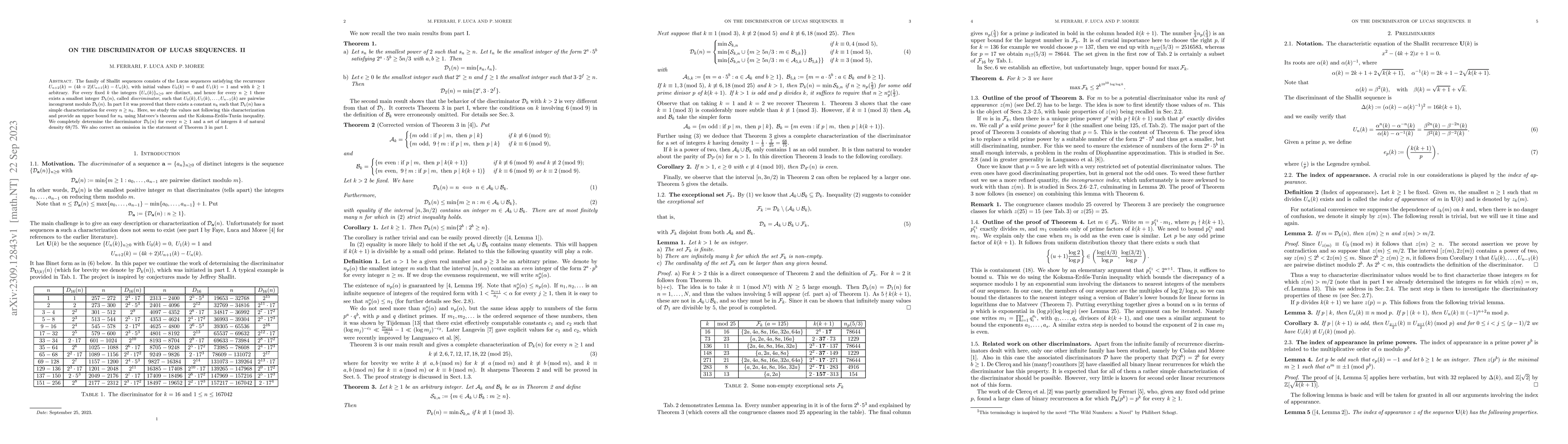 Thumbnail for On the discriminator of Lucas sequences. II