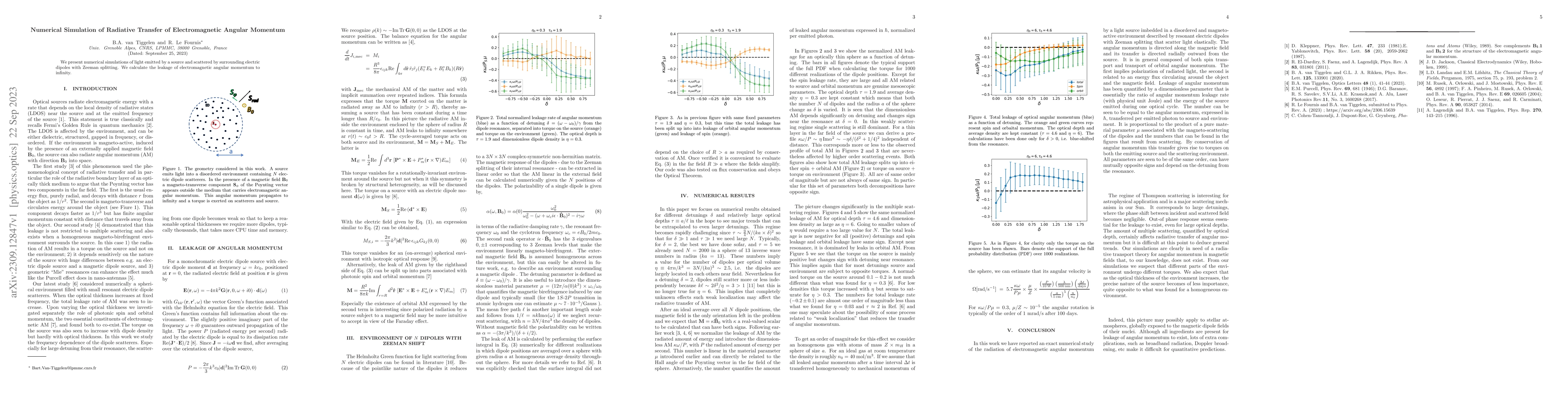 Thumbnail for Numerical Simulation of Radiative Transfer of Electromagnetic Angular
  Momentum