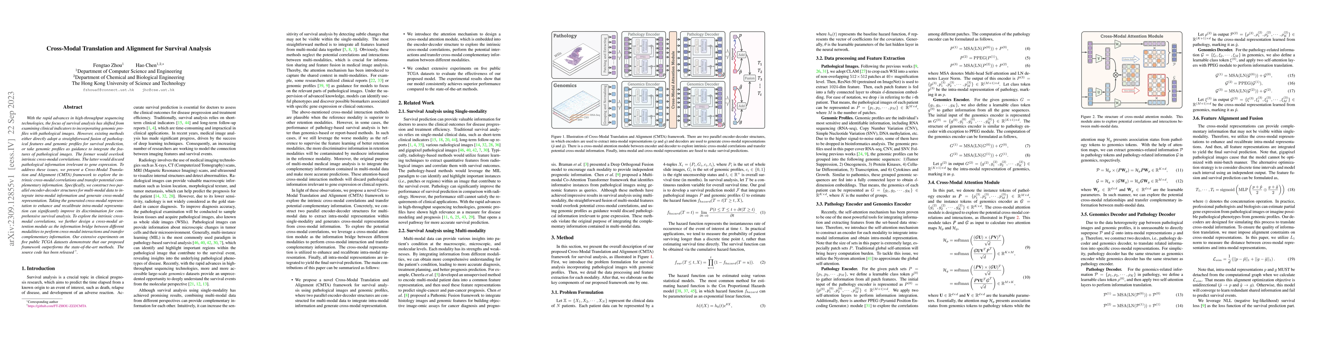 Thumbnail for Cross-Modal Translation and Alignment for Survival Analysis