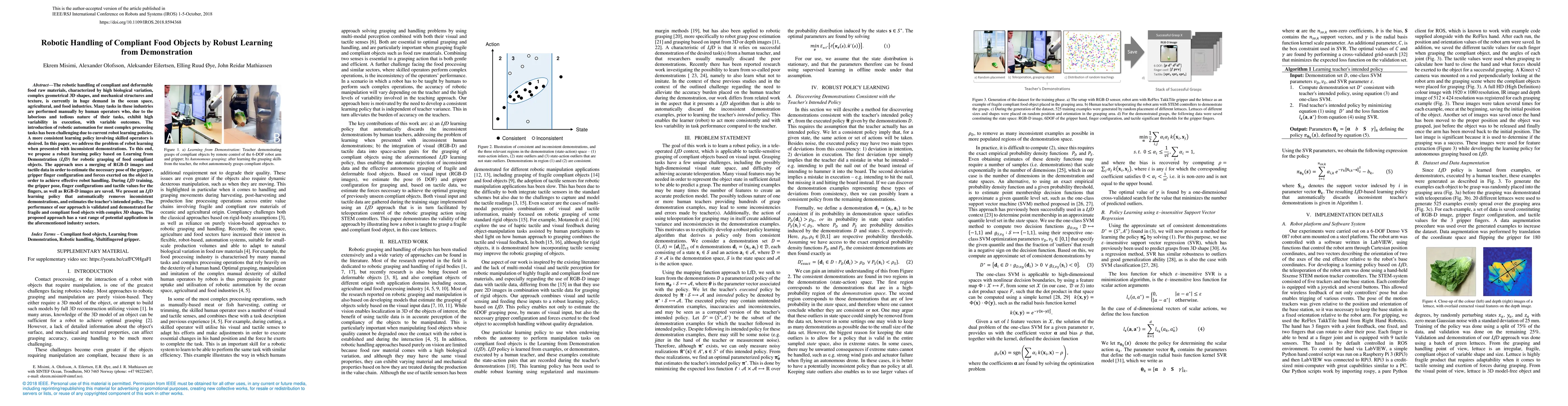 Thumbnail for Robotic Handling of Compliant Food Objects by Robust Learning from
  Demonstration