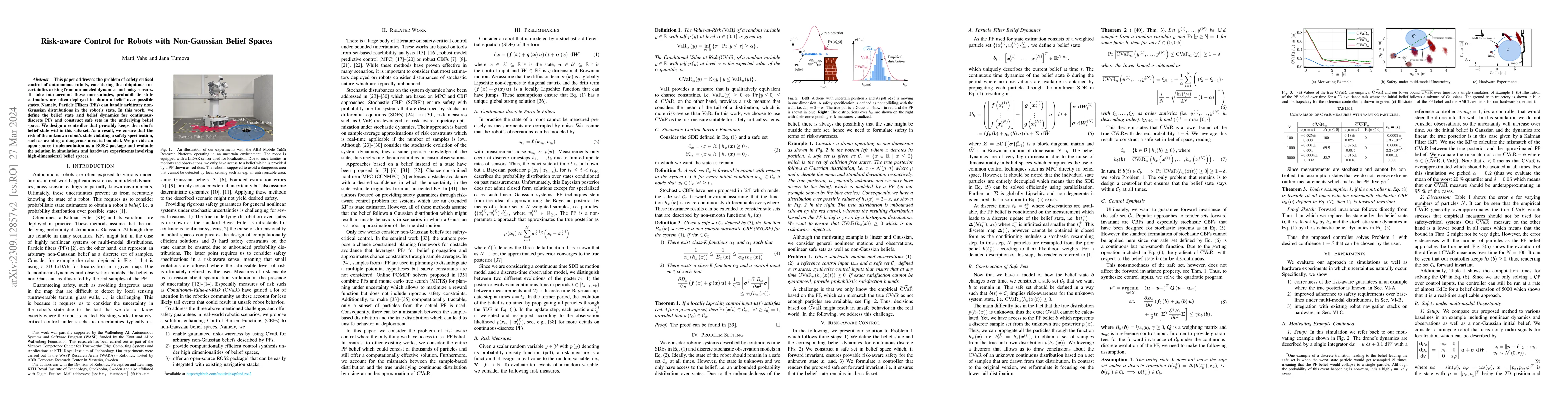 Thumbnail for Risk-aware Control for Robots with Non-Gaussian Belief Spaces