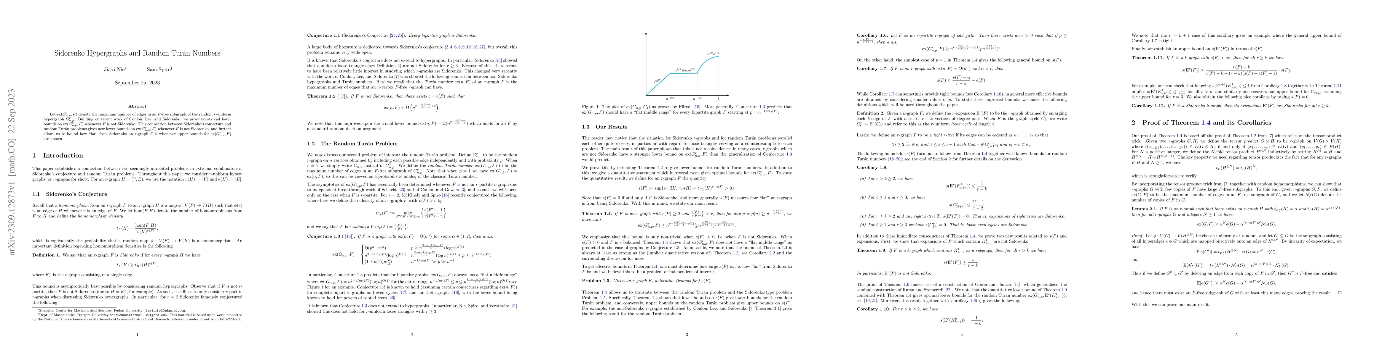 Thumbnail for Sidorenko Hypergraphs and Random Tur\'an Numbers