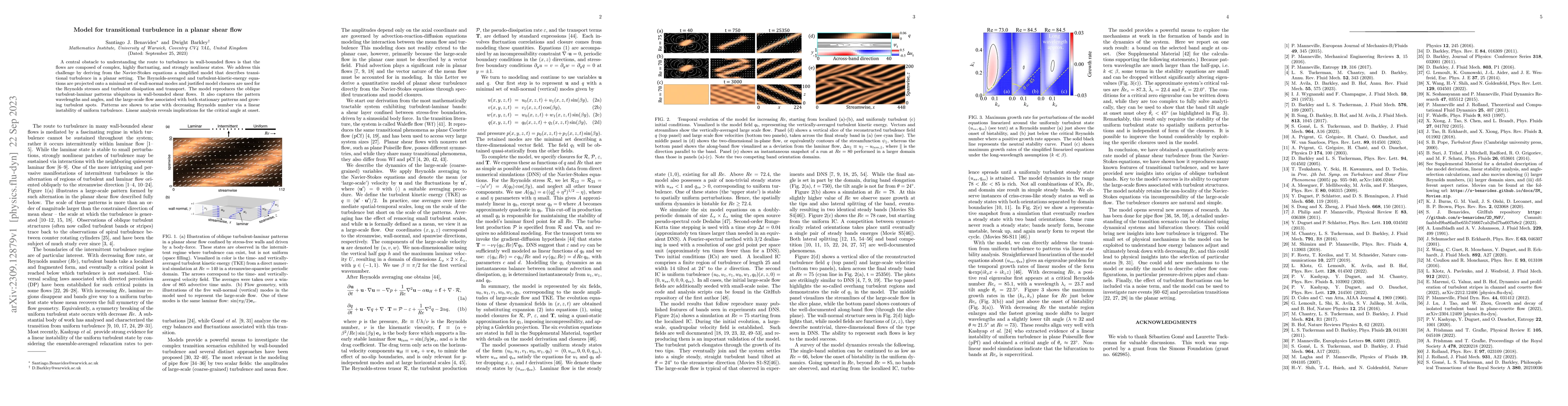 Thumbnail for Model for transitional turbulence in a planar shear flow