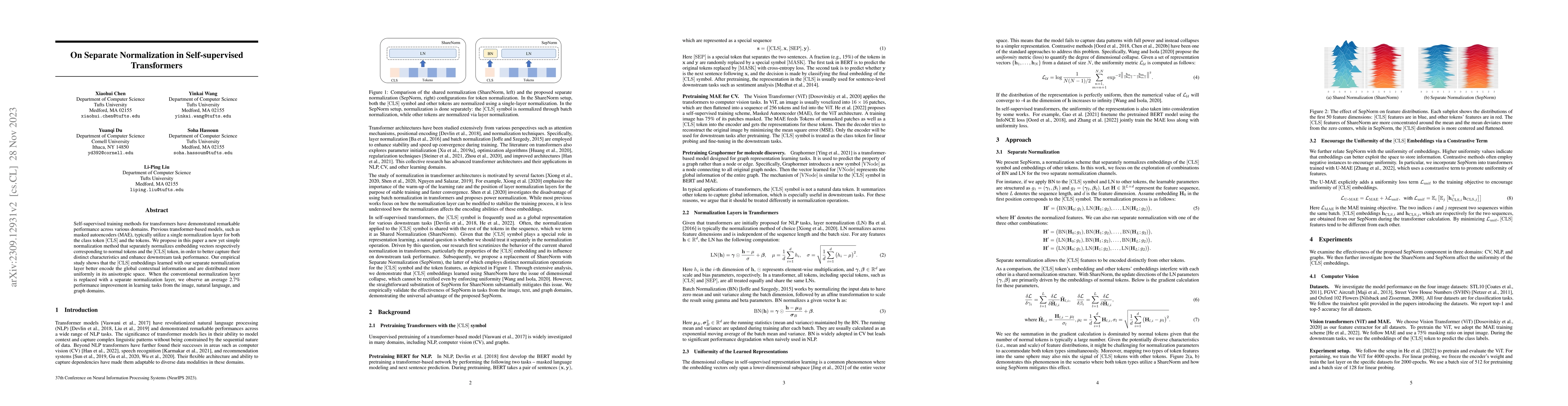 Thumbnail for On Separate Normalization in Self-supervised Transformers