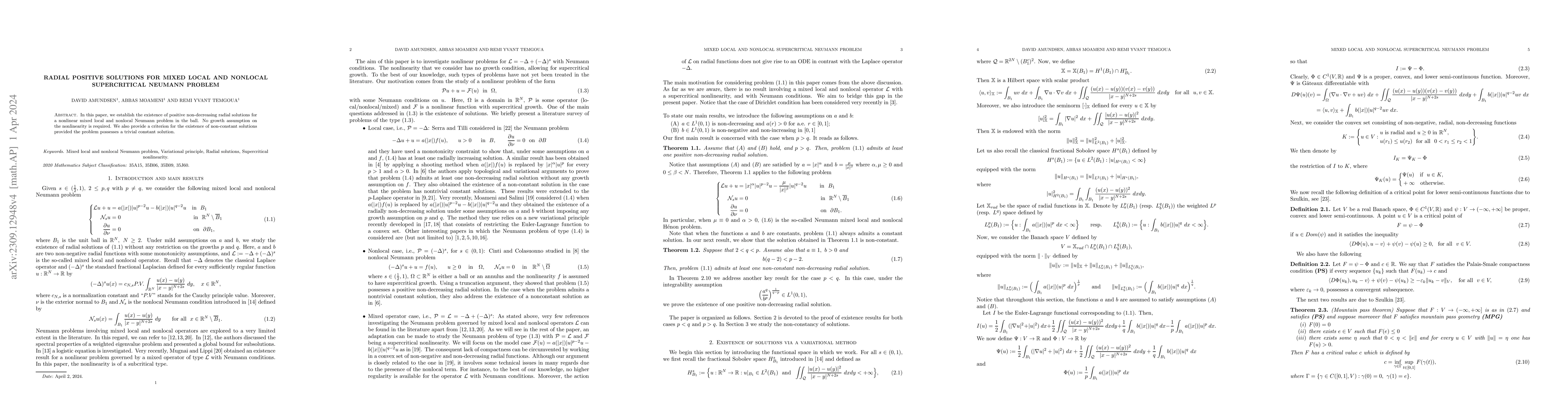 Thumbnail for Radial positive solutions for mixed local and nonlocal supercritical
  Neumann problem