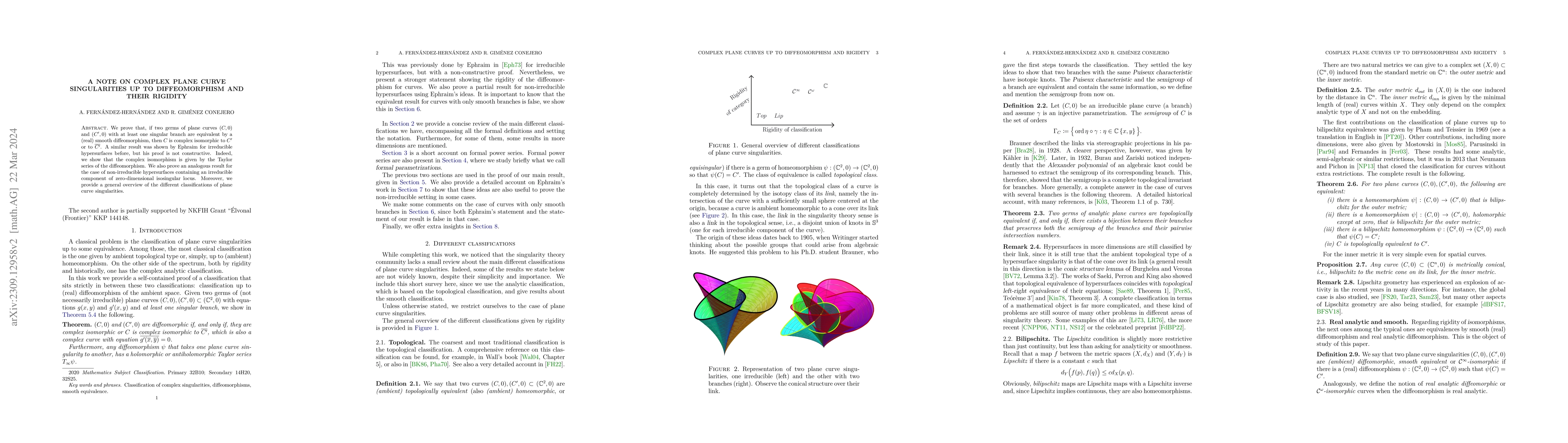 Thumbnail for A note on complex plane curve singularities up to diffeomorphism and
  their rigidity