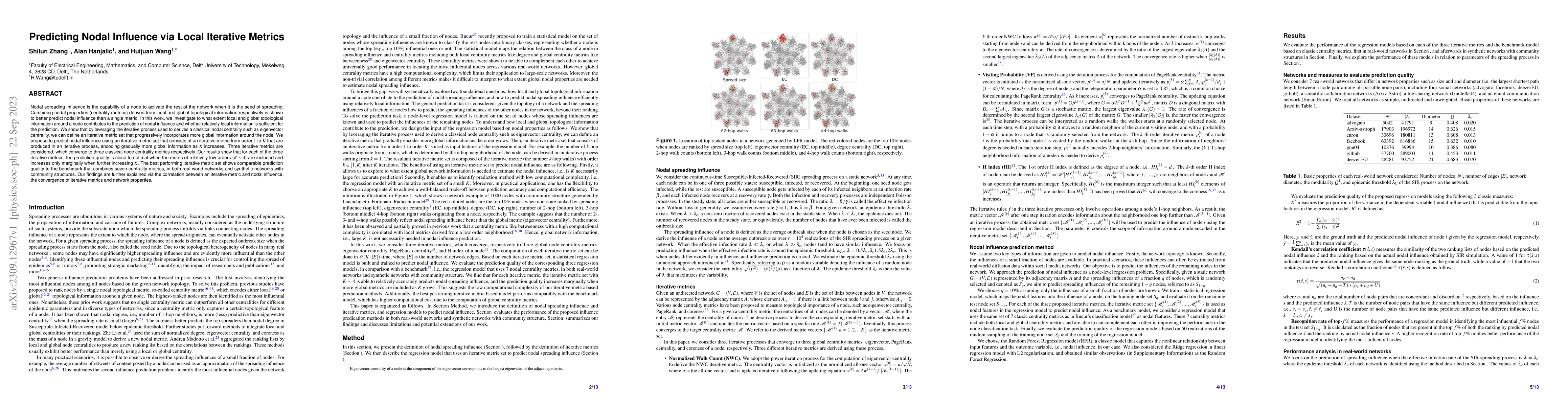 Thumbnail for Predicting Nodal Influence via Local Iterative Metrics