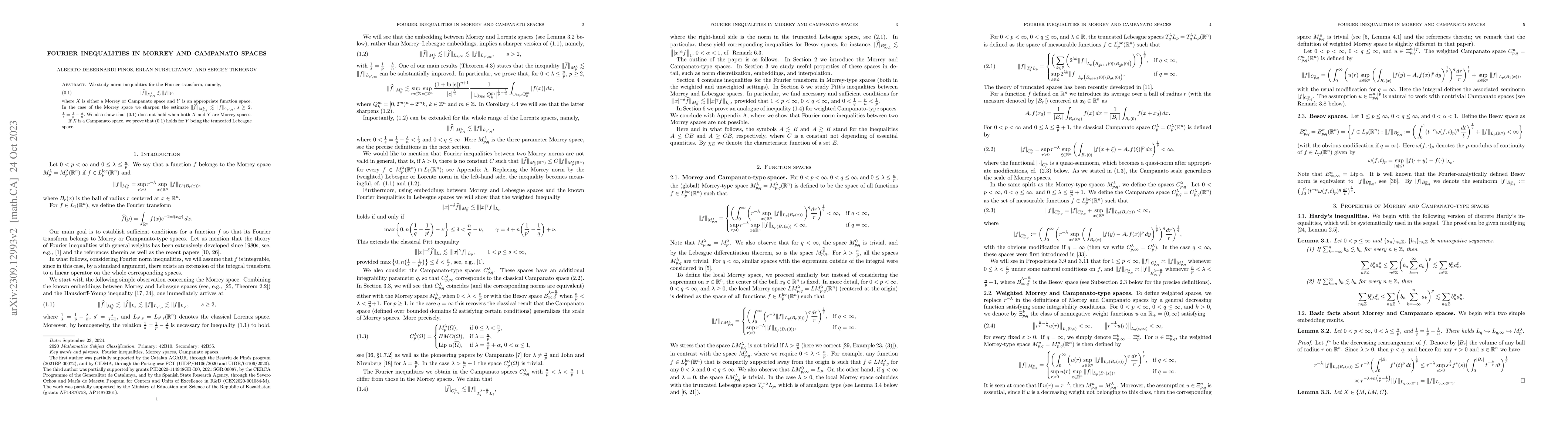 Thumbnail for Fourier inequalities in Morrey and Campanato spaces
