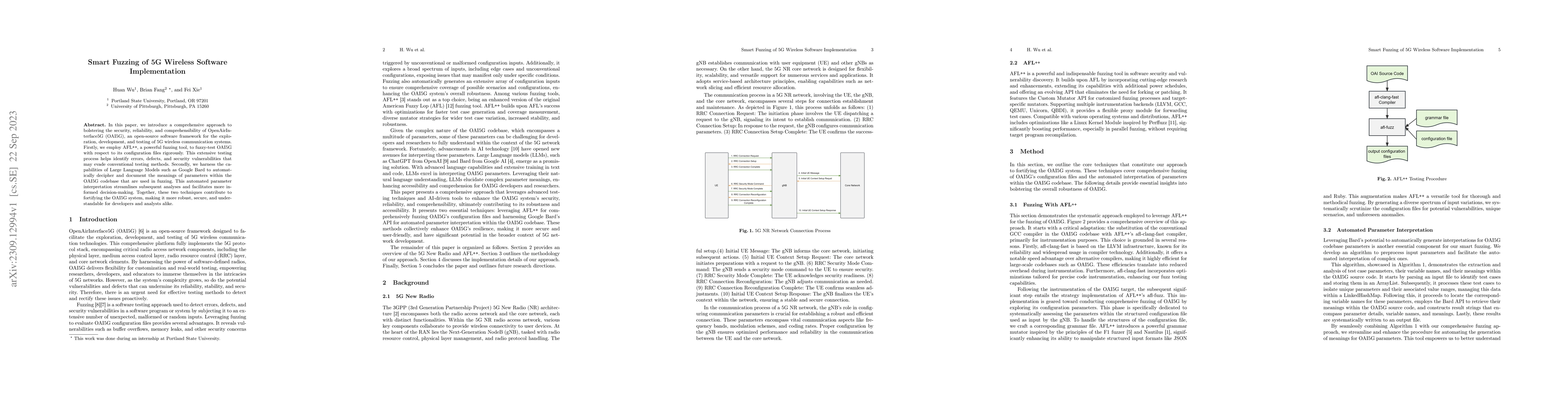Thumbnail for Smart Fuzzing of 5G Wireless Software Implementation