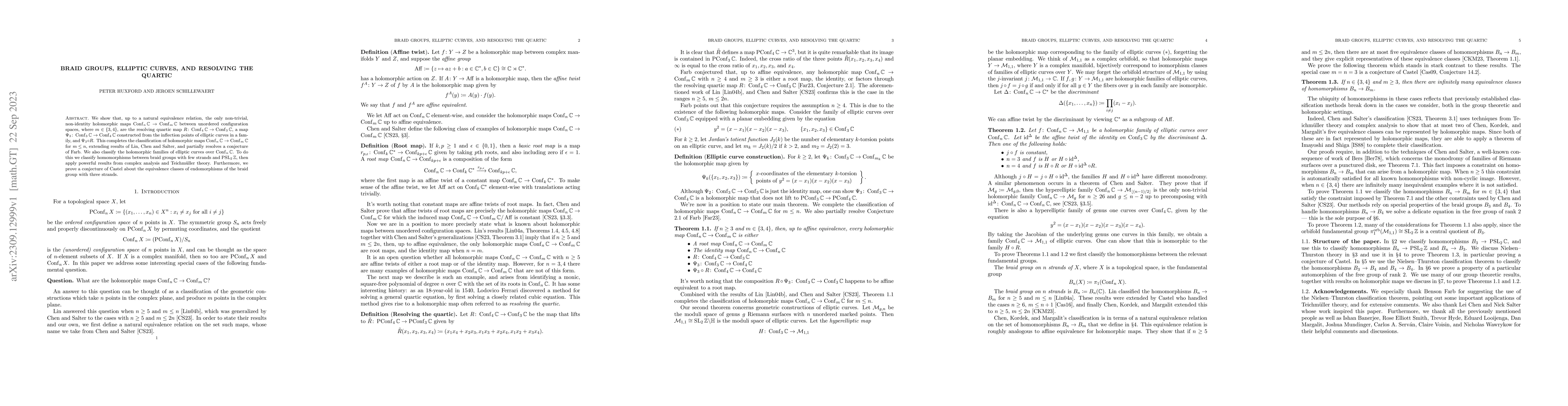 Thumbnail for Braid groups, elliptic curves, and resolving the quartic