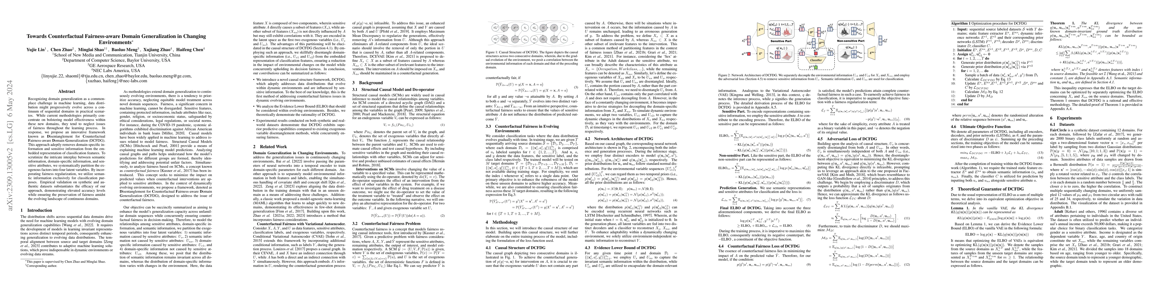 Thumbnail for Towards Counterfactual Fairness-aware Domain Generalization in Changing
  Environments