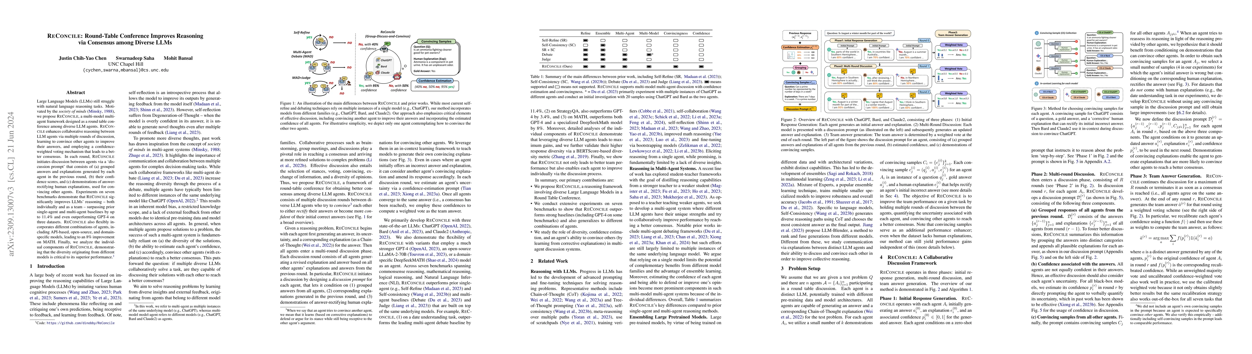 Thumbnail for ReConcile: Round-Table Conference Improves Reasoning via Consensus among
  Diverse LLMs