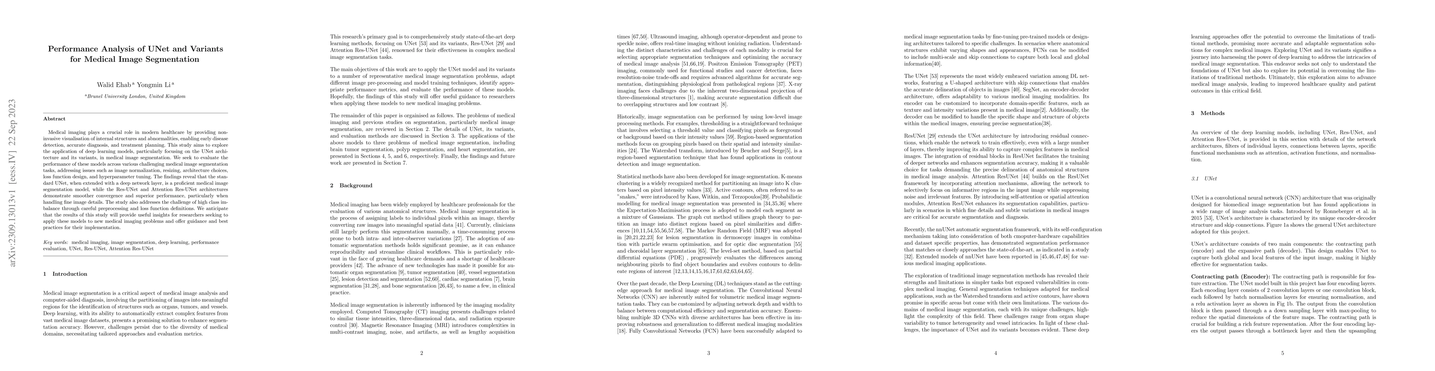 Thumbnail for Performance Analysis of UNet and Variants for Medical Image Segmentation