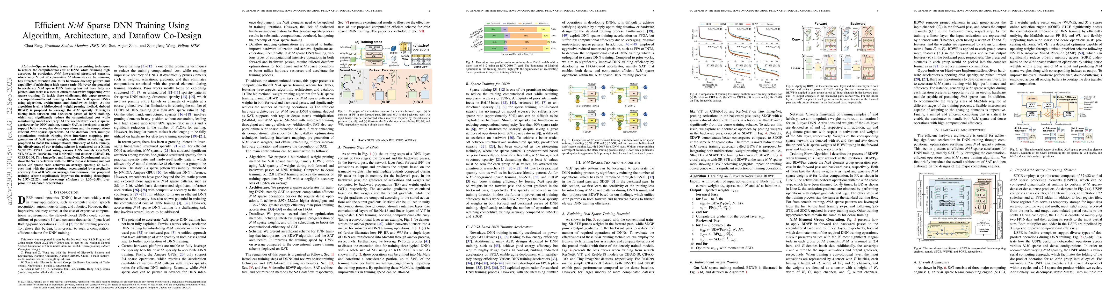 Thumbnail for Efficient N:M Sparse DNN Training Using Algorithm, Architecture, and
  Dataflow Co-Design