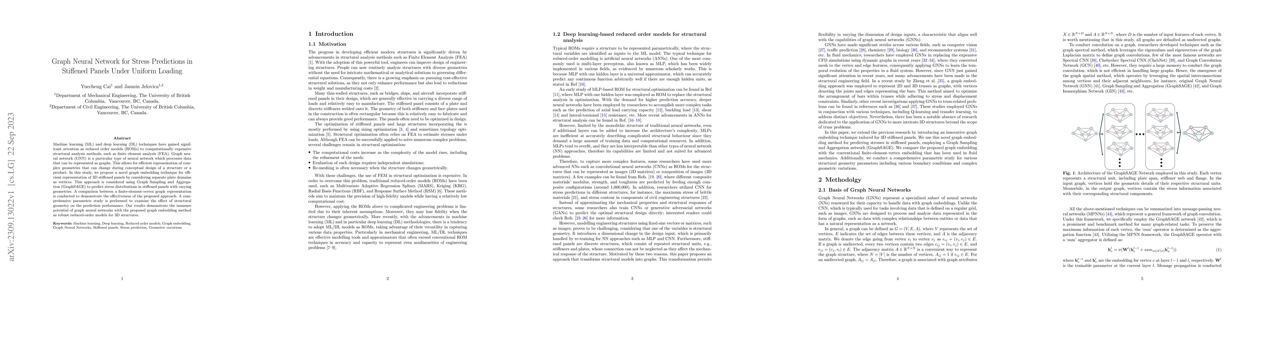 Thumbnail for Graph Neural Network for Stress Predictions in Stiffened Panels Under
  Uniform Loading