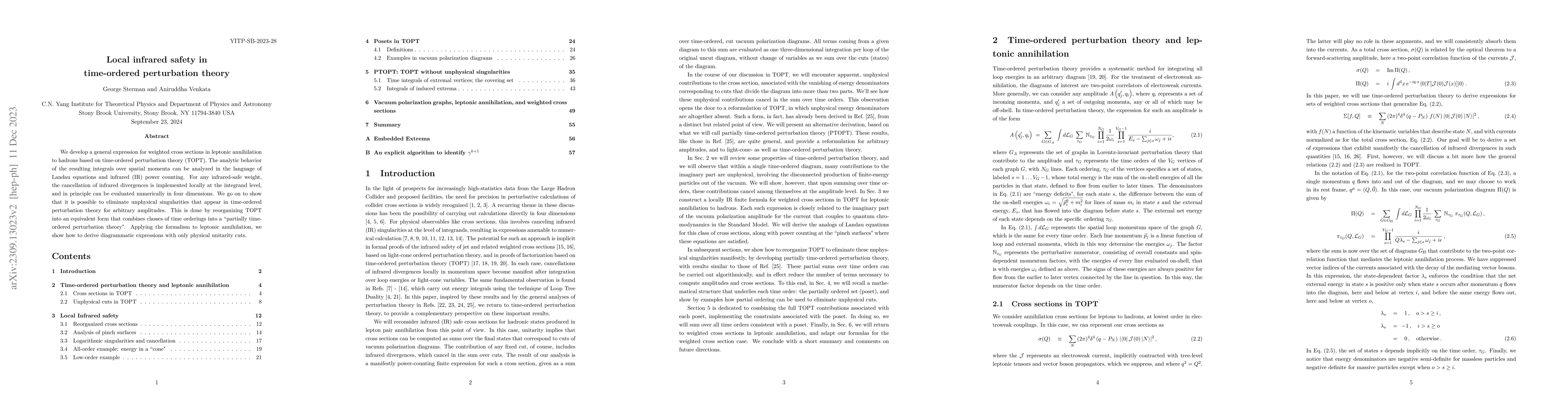 Thumbnail for Local infrared safety in time-ordered perturbation theory