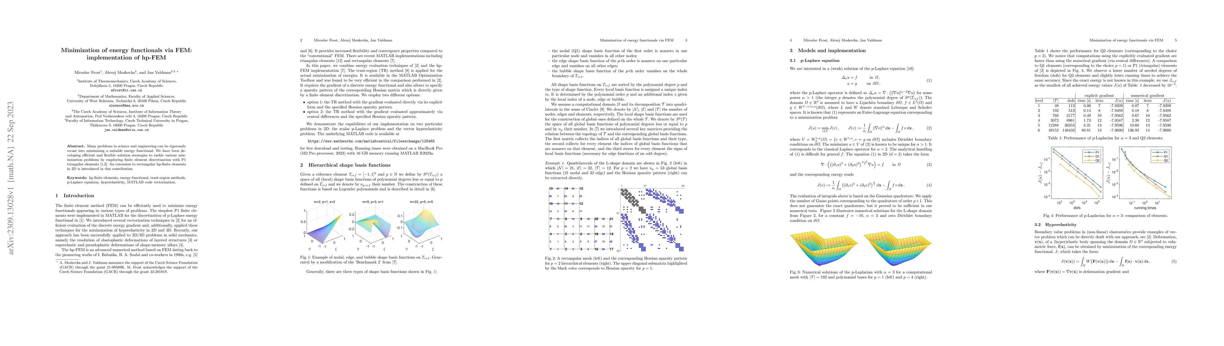 Thumbnail for Minimization of energy functionals via FEM: implementation of hp-FEM
