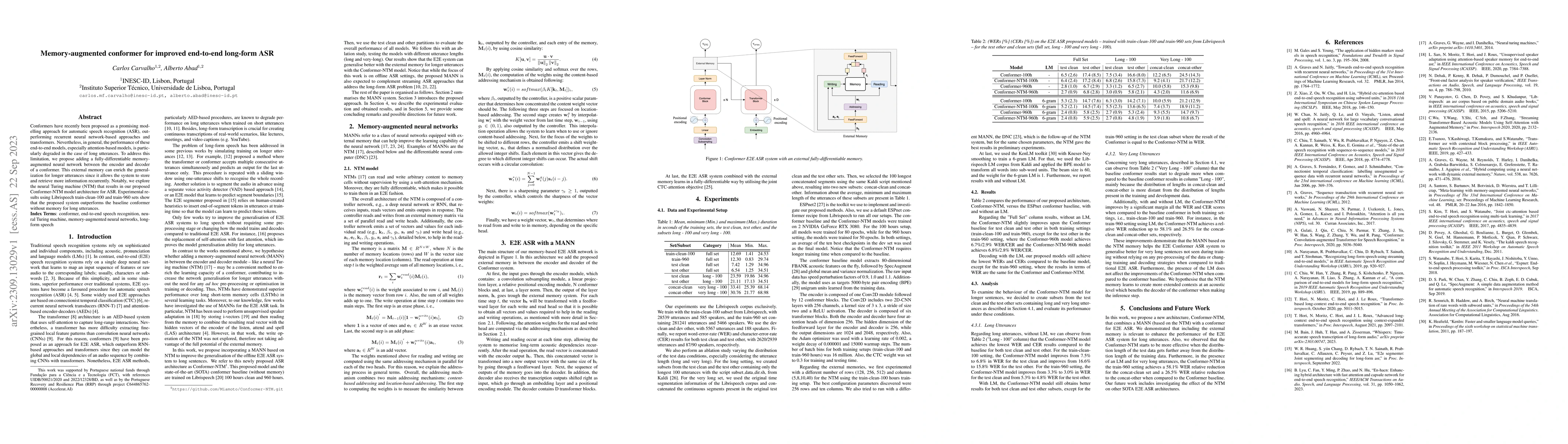 Thumbnail for Memory-augmented conformer for improved end-to-end long-form ASR