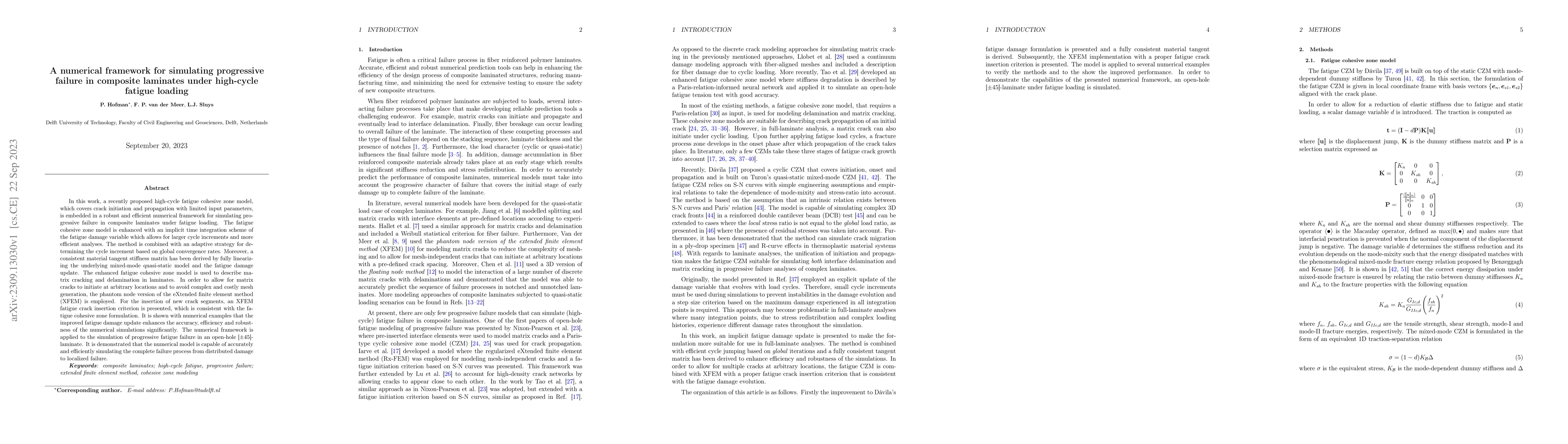 Thumbnail for A numerical framework for simulating progressive failure in composite
  laminates under high-cycle fatigue loading