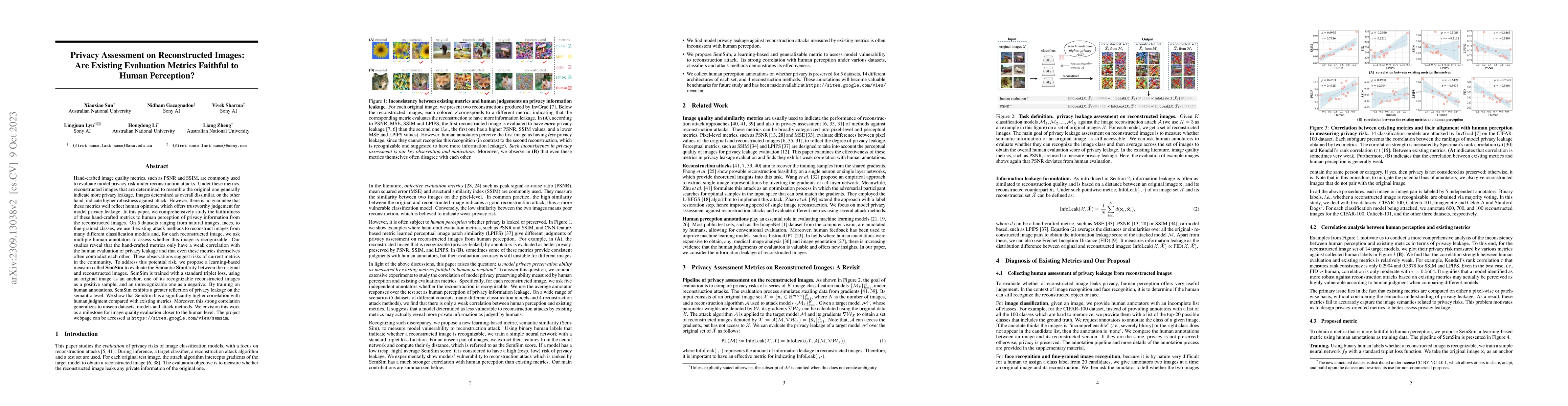 Thumbnail for Privacy Assessment on Reconstructed Images: Are Existing Evaluation
  Metrics Faithful to Human Perception?