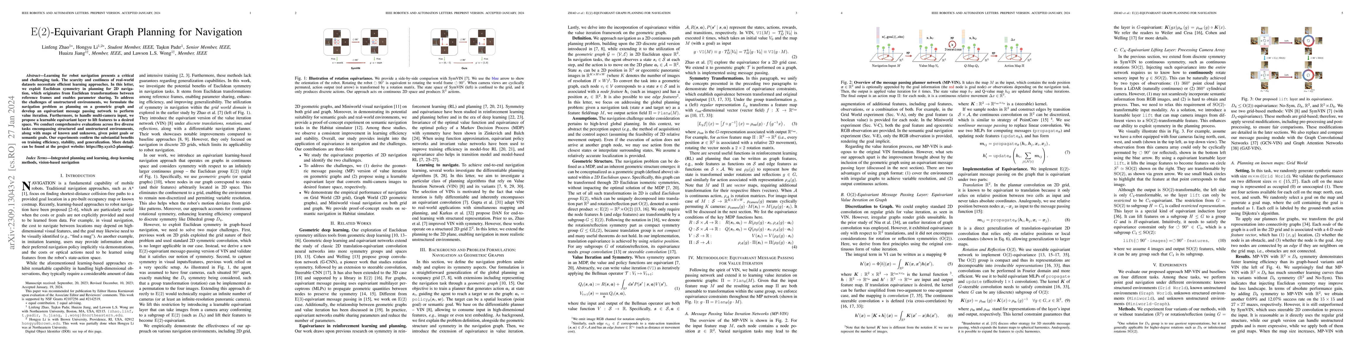 Thumbnail for E(2)-Equivariant Graph Planning for Navigation