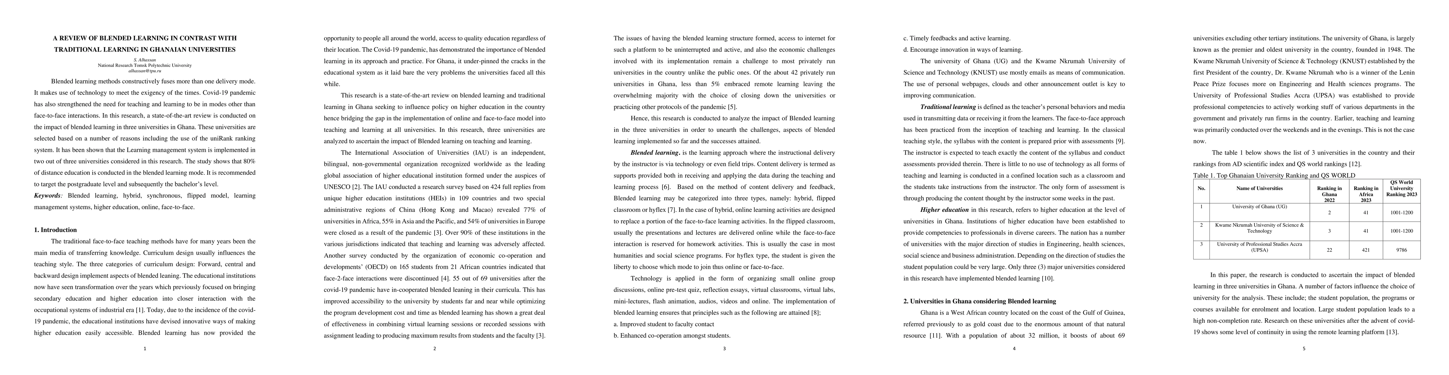 Thumbnail for A review of blended learning in contrast with traditional learning in
  Ghanaian universities