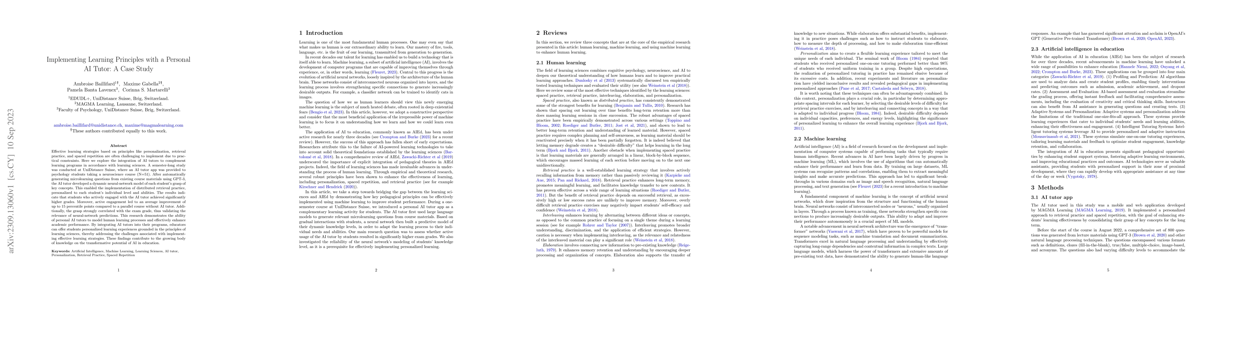 Thumbnail for Implementing Learning Principles with a Personal AI Tutor: A Case Study