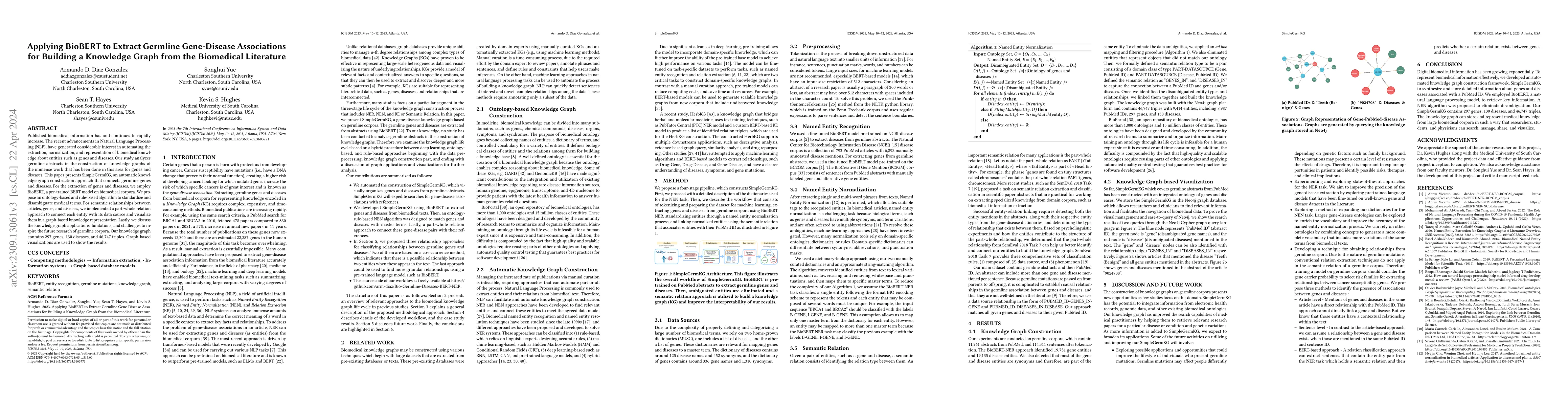 Thumbnail for Applying BioBERT to Extract Germline Gene-Disease Associations for
  Building a Knowledge Graph from the Biomedical Literature