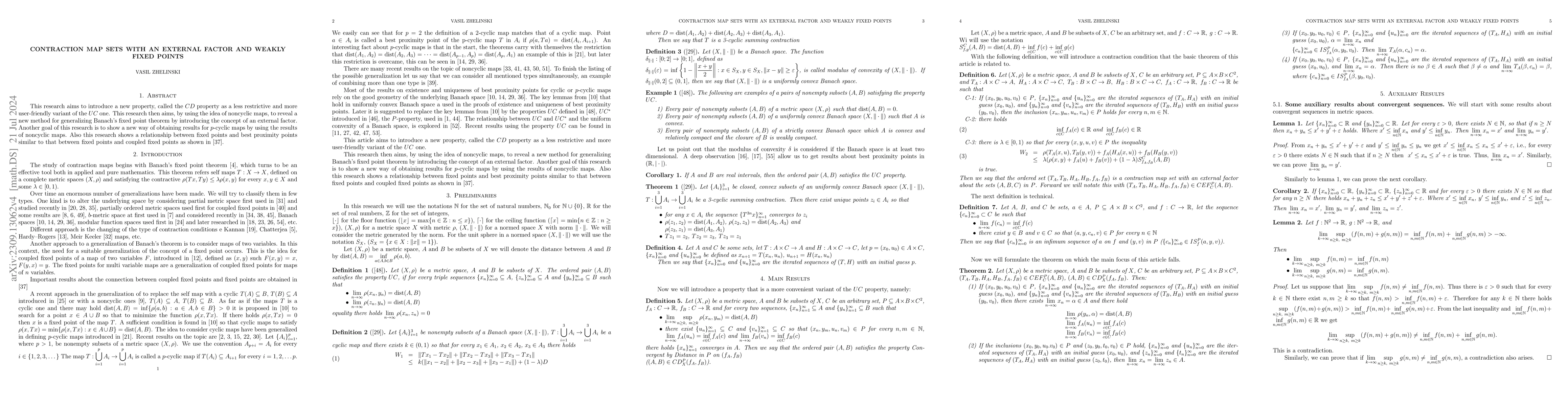 Thumbnail for Contraction map sets with an external factor and weakly fixed points