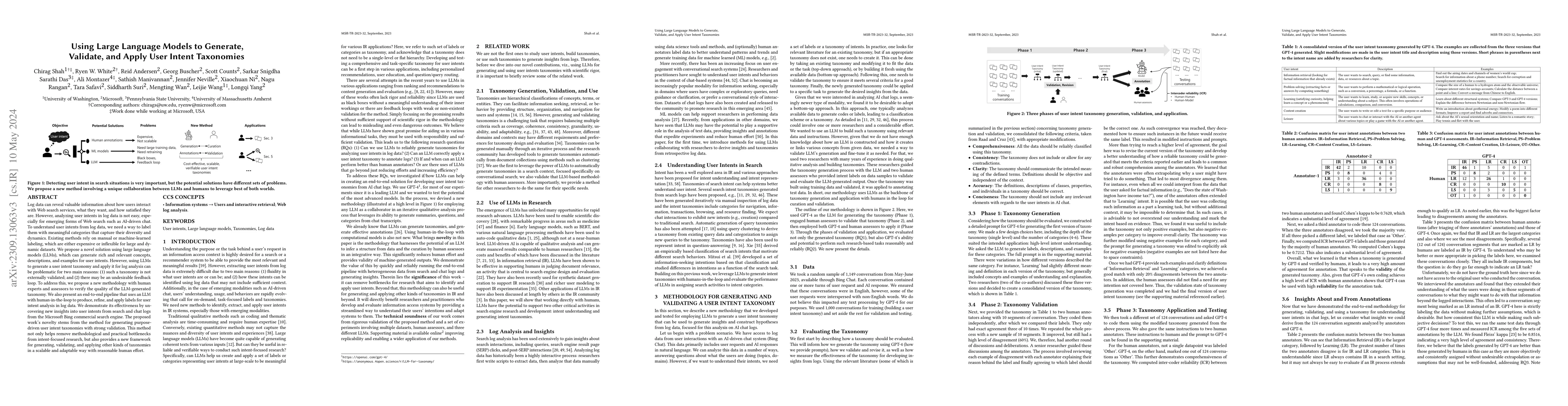 Thumbnail for Using Large Language Models to Generate, Validate, and Apply User Intent
  Taxonomies