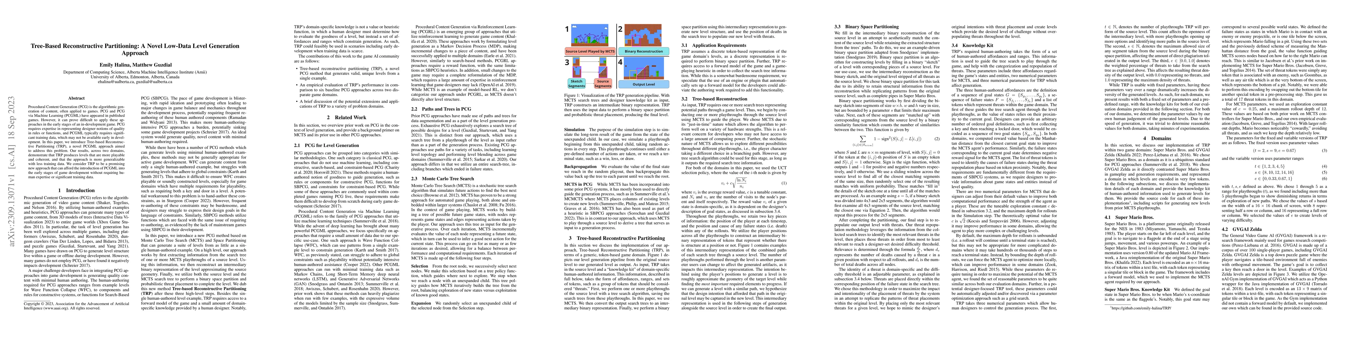 Thumbnail for Tree-Based Reconstructive Partitioning: A Novel Low-Data Level
  Generation Approach