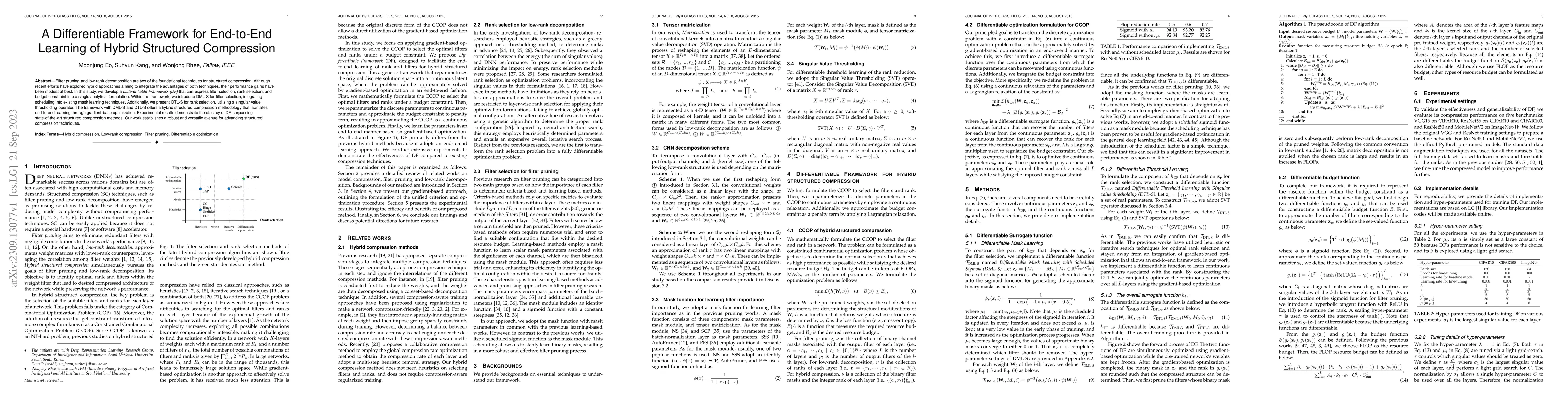 Thumbnail for A Differentiable Framework for End-to-End Learning of Hybrid Structured
  Compression