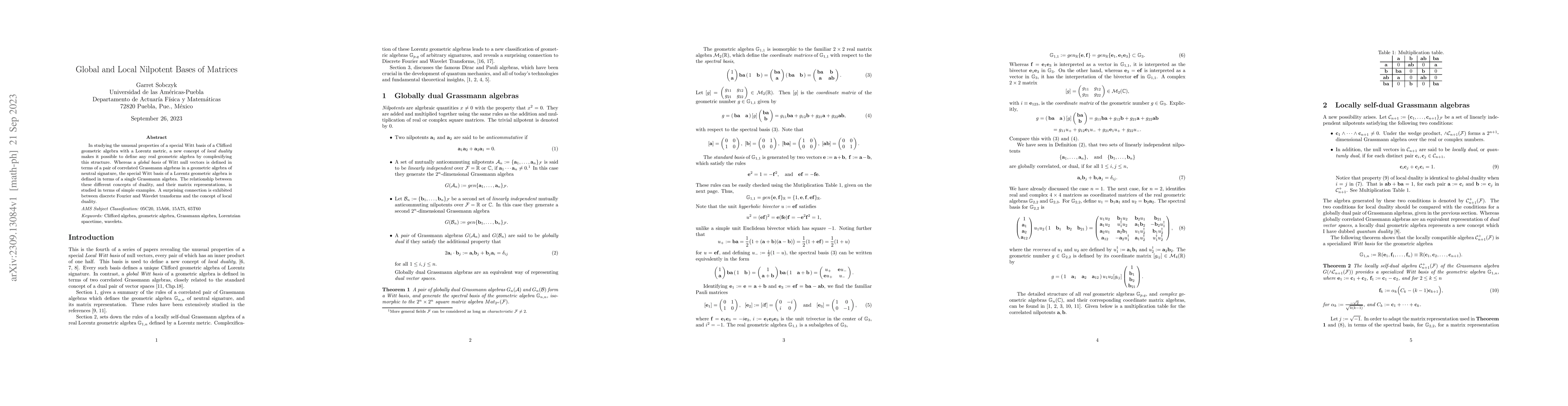 Thumbnail for Global and Local Nilpotent Bases of Matrices