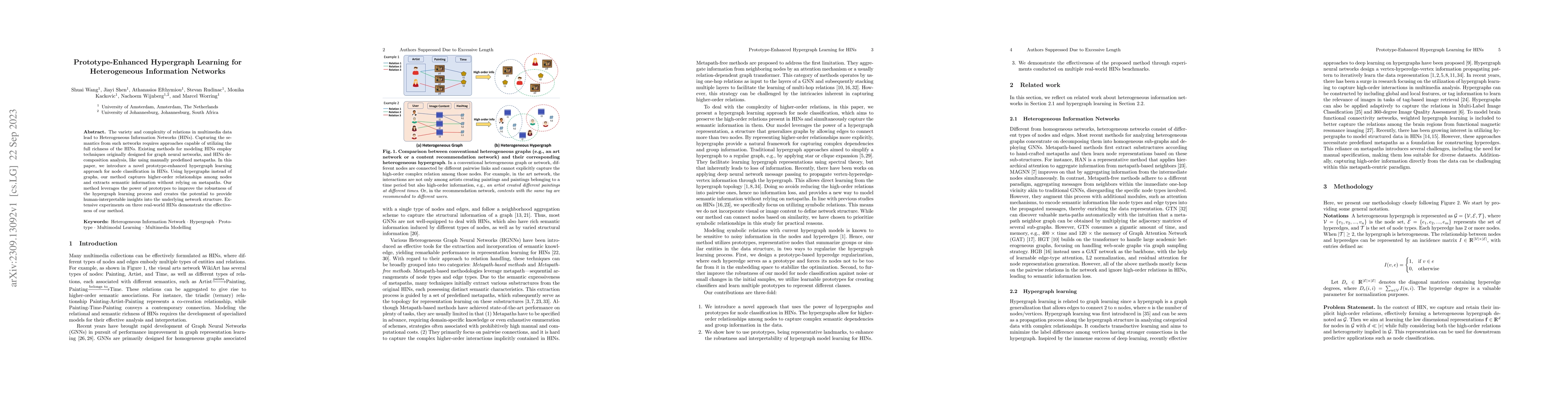 Thumbnail for Prototype-Enhanced Hypergraph Learning for Heterogeneous Information
  Networks